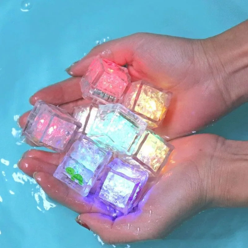12Pcs Baby Bath Bathtub LED Light Up Toys Colorful Waterproof Glowing Bath Toys for Boys Girls Infant Birthday Xmas Gift