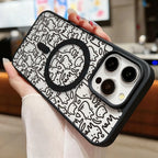 Luxury Lanyard Magnetic Phone Case For iPhone 13 17 16 18 Pro Max 11 15 14 12 17pro Shockproof Acrylic Matte Cat Painted Cover