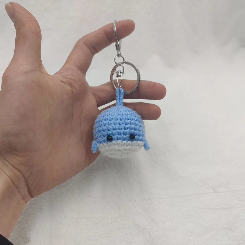 Cute Bear Couple Crochet Keychain Set Mini Animal Doll Charm