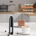 Wireless Electric Milk Frother Type-C Rechargeable Handheld Coffee Whisk Mixer