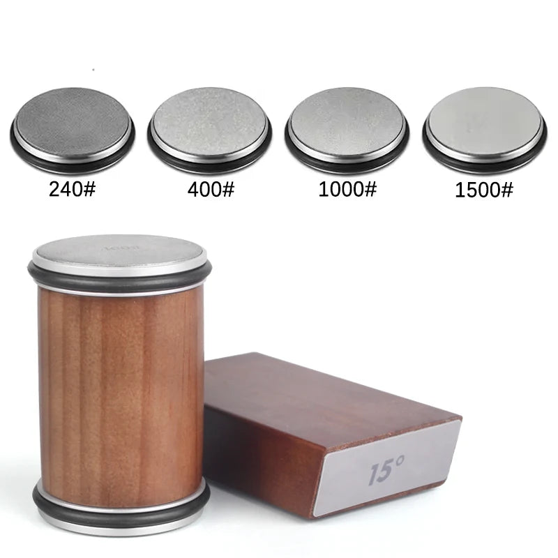 Rolling Knife Sharpener Kit – Magnetic Diamond Sharpening Stone with 15° & 20° Angle Guide