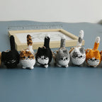 Cute Crochet Kitten Keychain Smiling Cat Bag Charm