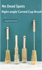 Kitchen Cleaning Tools Drink Bottles Glass Scrubbers Cleaning Brush Wooden Bottle Cleaning Brush with Long Handle