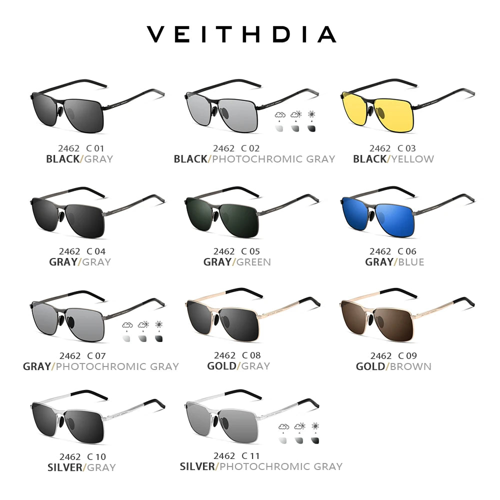 VEITHDIA V2462 Polarized UV400 Vintage Sports Sunglasses