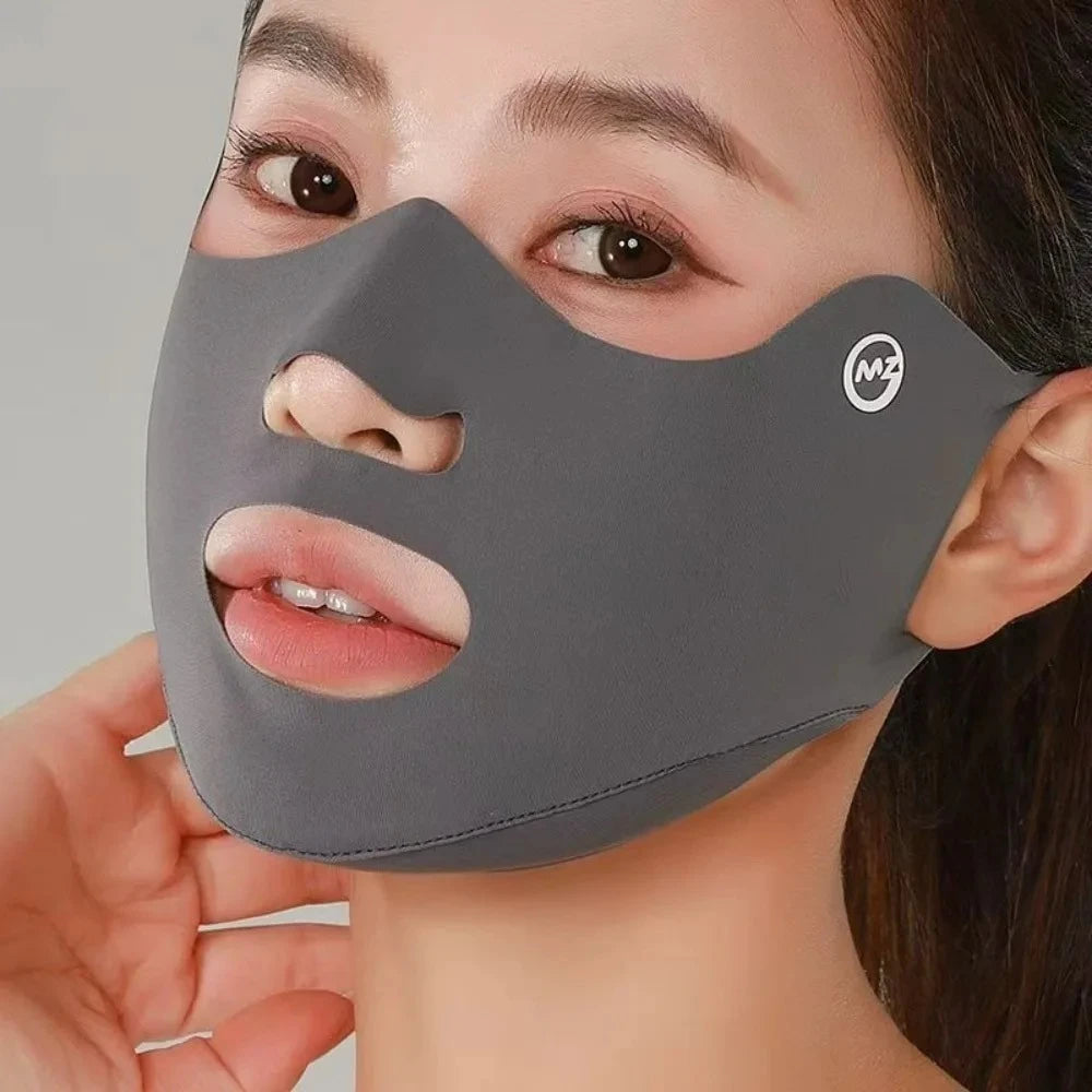 Breathable Ice Silk Face Mask Anti UV Washable Dustproof Sun Protection Mask