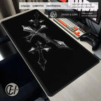 Cool Sword Art Design Large Size Anti-slip Rubber Mouse Pad XXL Gothic Symbol Black Computer Gaming Accessories Keyboard Mat