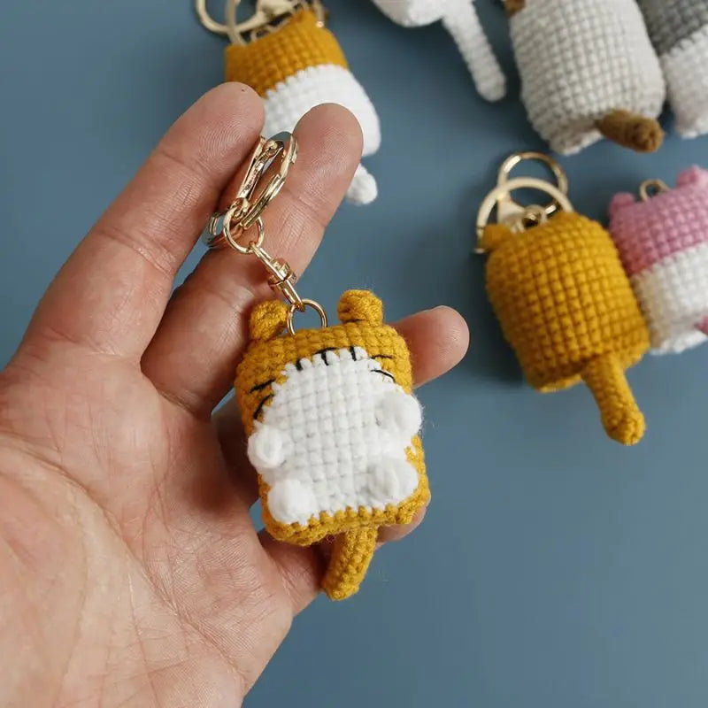 Small Cat Crochet Keychain Cute Kitten Bag Charm