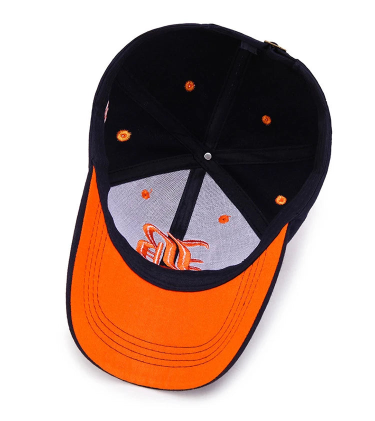 Embroidered Cotton Snapback Baseball Cap for Casual Outdoor Style