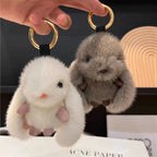 Cute Fluffy Rabbit Pompon Keychain Bunny Bag Charm