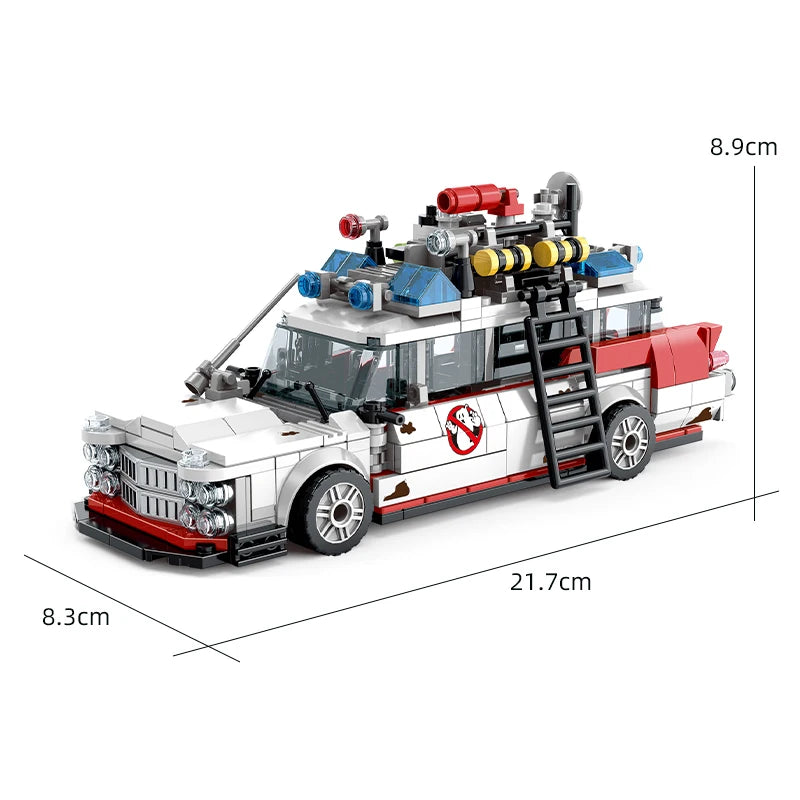 Mini Ghost Racing Car Building Blocks 562PCS MOC RetroAmbulance Bricks DIY Assembly Toy Adults Halloween Christmas Birthday Gift