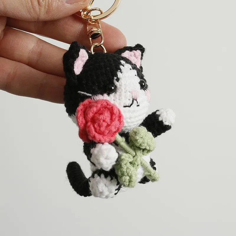 Exquisite Kitten Crochet Keychain Cute Cat Bag Charm