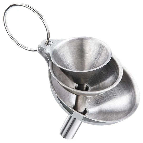 3–5 Pcs Stainless Steel Kitchen Funnel Set – Food Grade Bottle Filling & Spice Transfer Tool