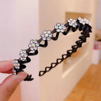 Non-Slip Rhinestone Wave Headband for Women