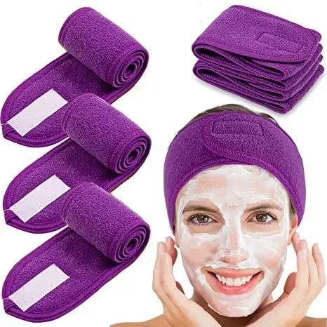 Adjustable Soft Toweling Spa Makeup Headband for Women