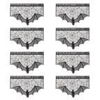 1pc Halloween Lace Curtain Black Bat Spider Tablecloth Fireplace Mantel Scarf Cover Halloween Home Room Cobweb Horror Decoration