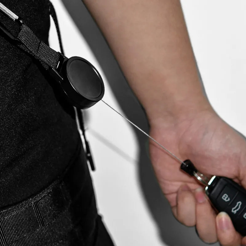 Stainless Steel Retractable Tactical Key Holder for Outdoor Use