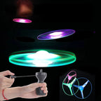 LED Pull String Flying Saucer Toy for Kids Outdoor Play