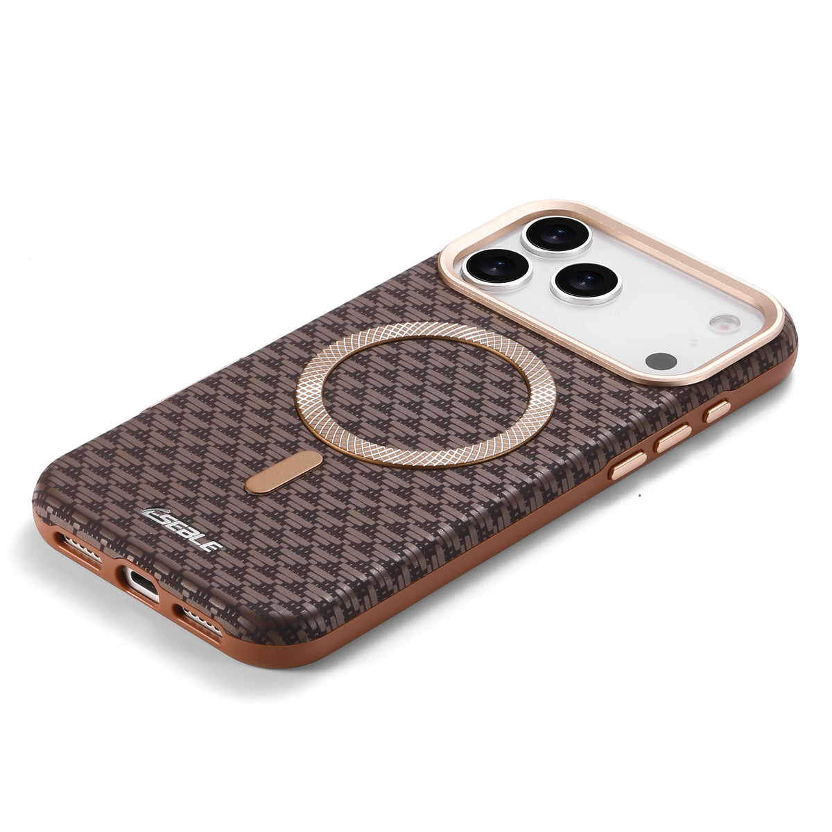 Luxury Business Bitmap Leather Magnetic Phone Case For iPhone 18 17 16 15 14 13 Pro Max 18Pro Air Metal Lens Button Bumpe Cover