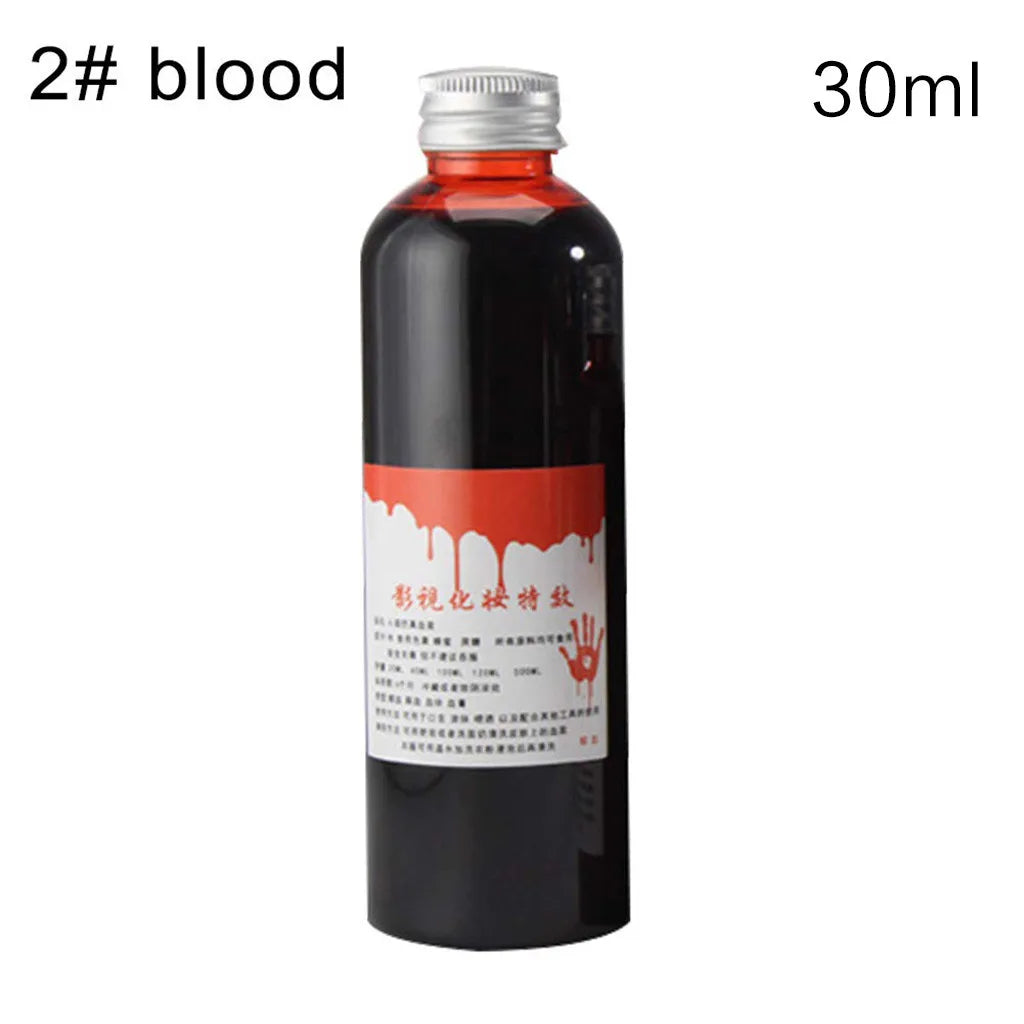 1 Bottle Halloween Emulation Fake Props Makeup Blood 30-100ml Blood Whole Cosplay Prank Props Makeup Person Plasma Fake