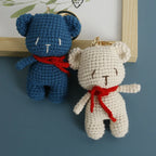 Cute Bear Couple Crochet Keychain Matching Animal Charm