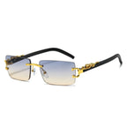 Fashion Rimless Rectangle UV400 Sunglasses for Women & Men