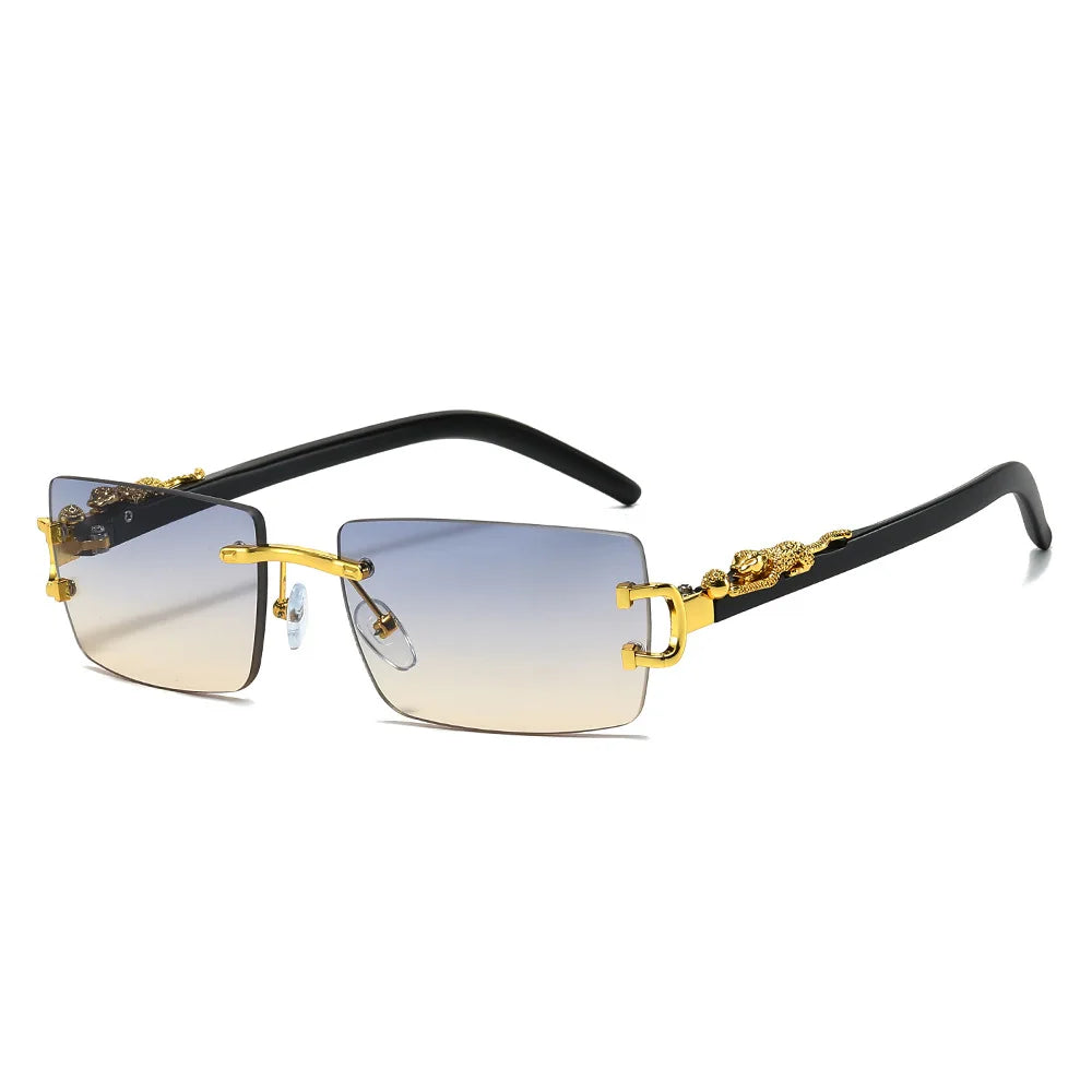 Fashion Rimless Rectangle UV400 Sunglasses for Women & Men