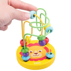 Colorful Wooden Bead Maze Roller Coaster Educational Toy for Toddlers