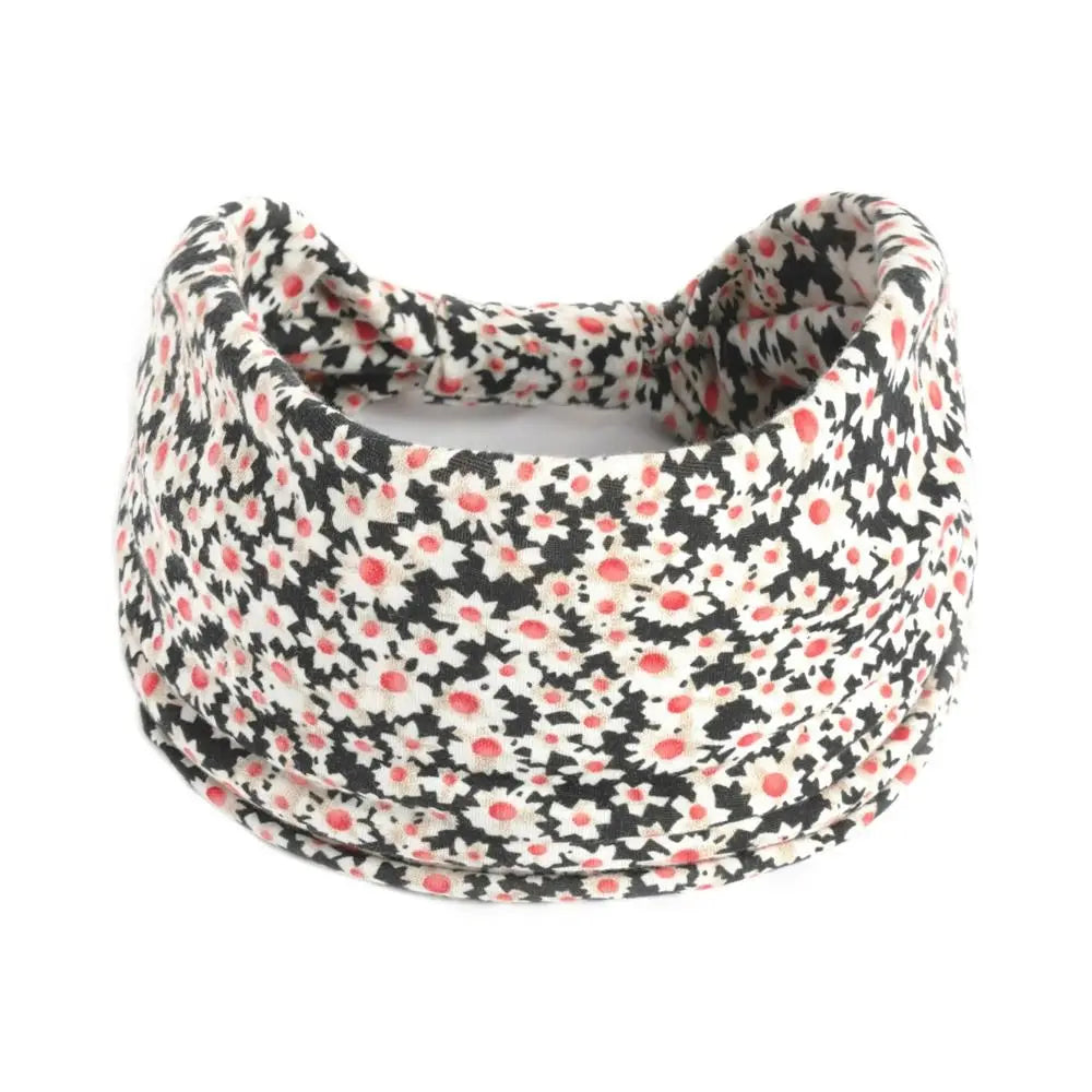 Boho Print Wide Knot Elastic Headband for Women