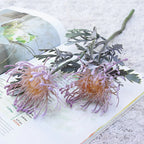 Artificial Flowers Short Branch Crab Claw 2 Fork Pincushion Festival Garland Vase for Home Wedding Room Decoration Fake Planting