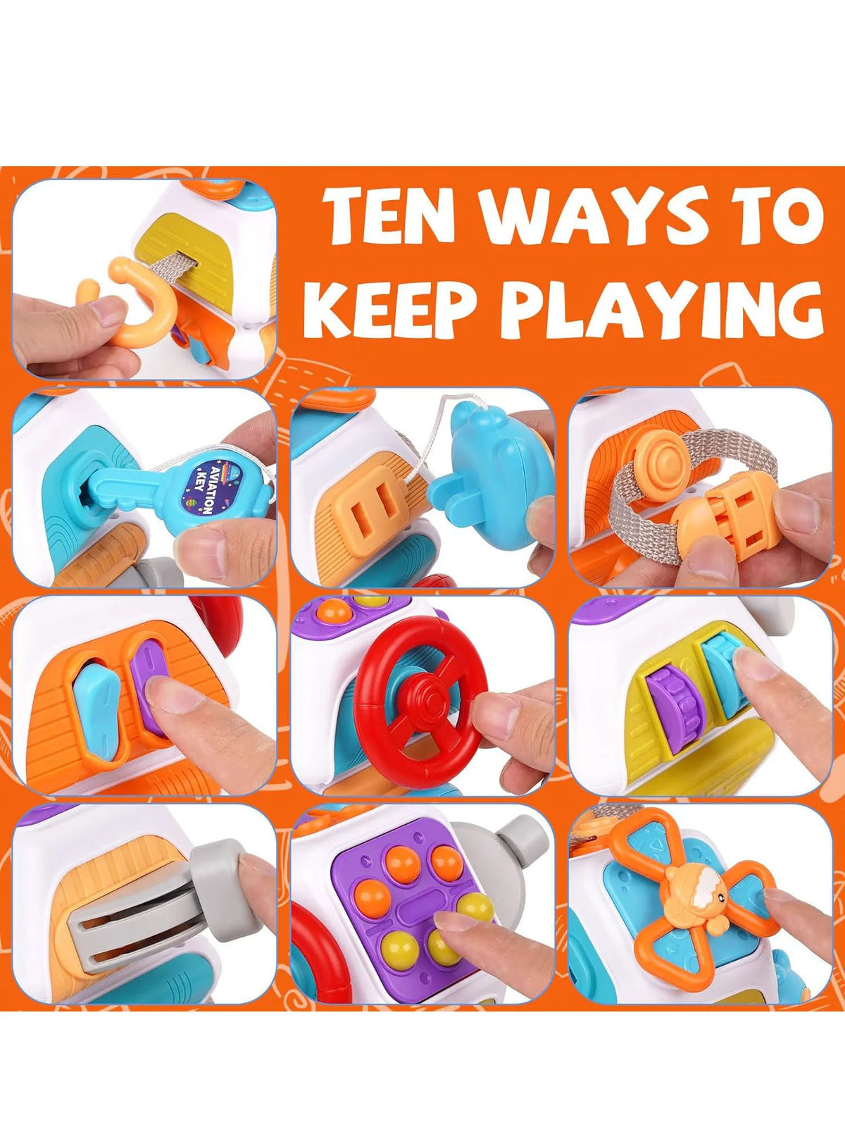 Montessori Busy Board Cube Sensory Toy – Toddler Learning Activity