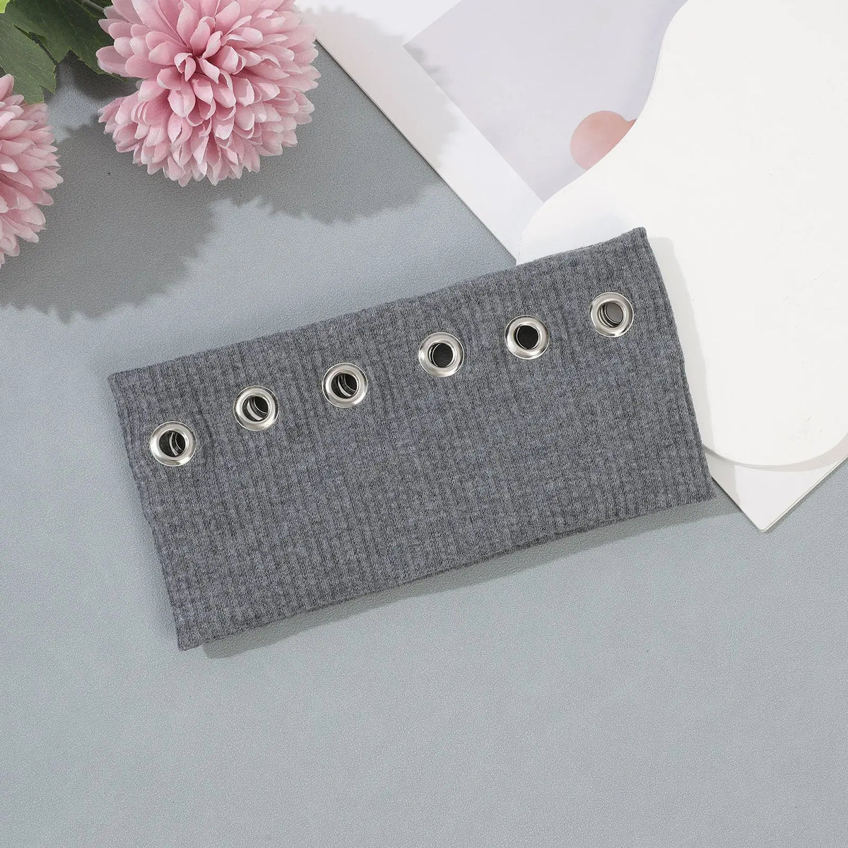 Punk Wide Elastic Eyelet Headband for Women