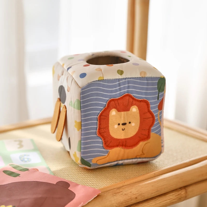 Montessori Cloth Tissue Box Sensory Activity Toy for Babies