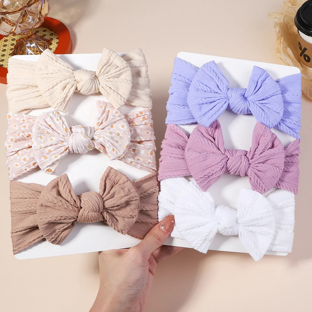3PCS Cable Knit Elastic Baby Girl Headbands Set