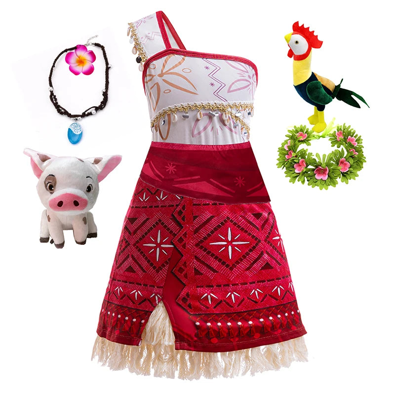 Kids Moana 2 Princess Adventure Costume Dress – Vaiana Outfit