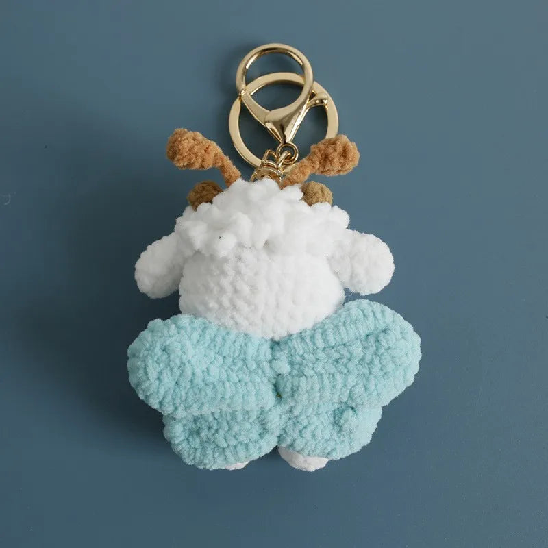 Funny Sheep Crochet Keychain Cute Animal Bag Charm