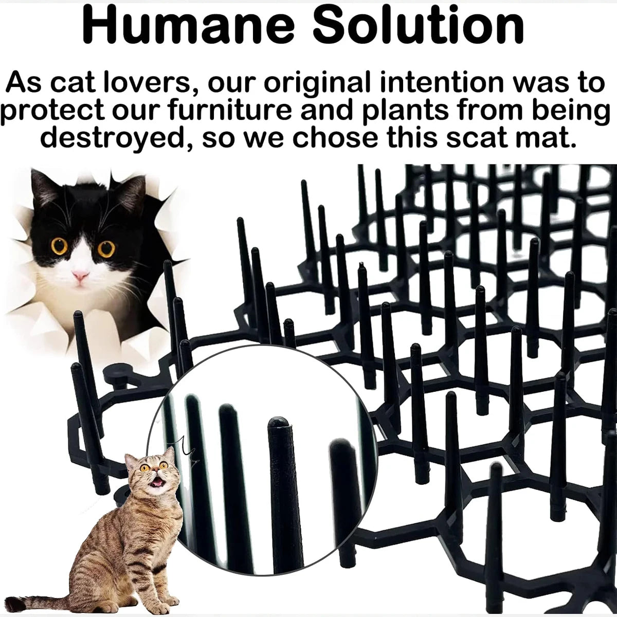Indoor and Outdoor Cat Mat Protection Anti-cats Dog Animal Pest Control Garden Anti-Cat Spike for Home Use Repellent Net