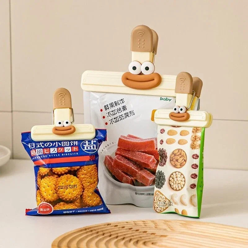 Creative Face Food Bag Sealing Clips for Snack and Food Storage Set