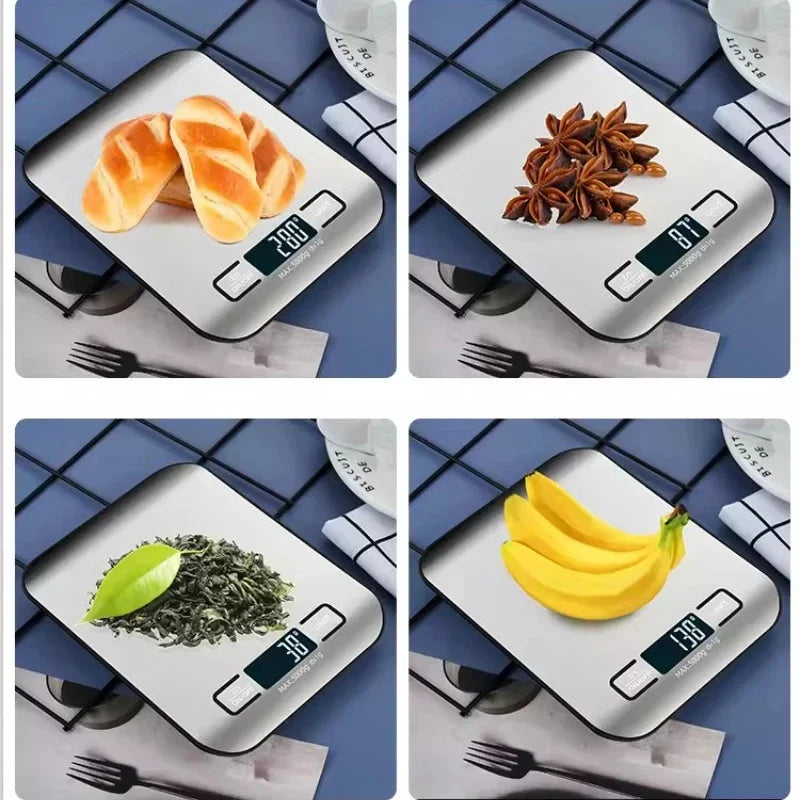 Digital Kitchen Scale – Stainless Steel Food Weighing Scale with LED Display