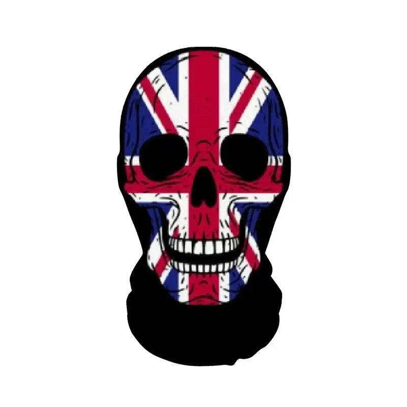 Halloween Skeleton Mask Elastic Mesh Hood Scary Party Cosplay Prop Breathable Face Cover Hood