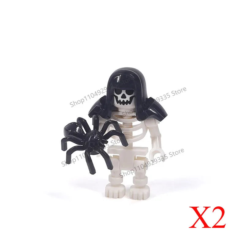 Halloween Scene Building Blocks Skeletons Ghosts Army King Assembled Charactesrs Figures DIY Accessories Bricks Toys Kids Gifts