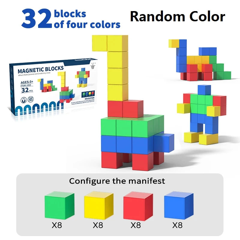 Magnetic Cubes Building Blocks STEM Learning Toy for Kids