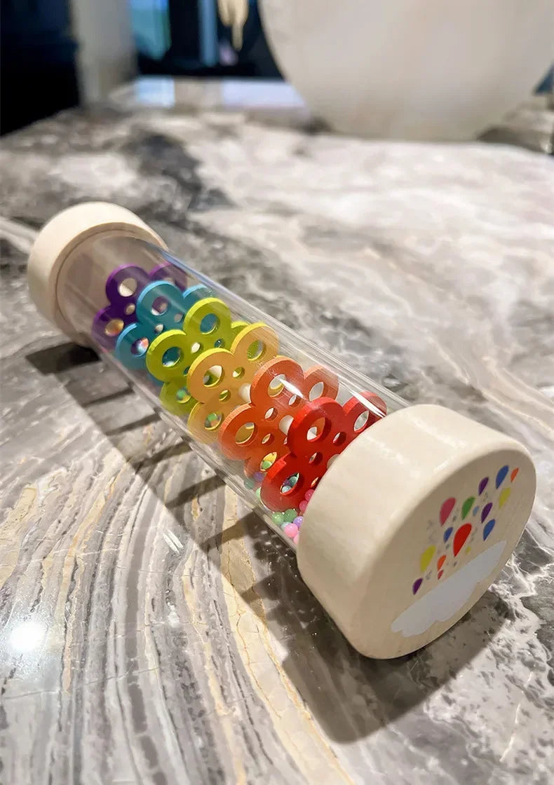Montessori Wooden Rain Stick Baby Sensory Music Toy
