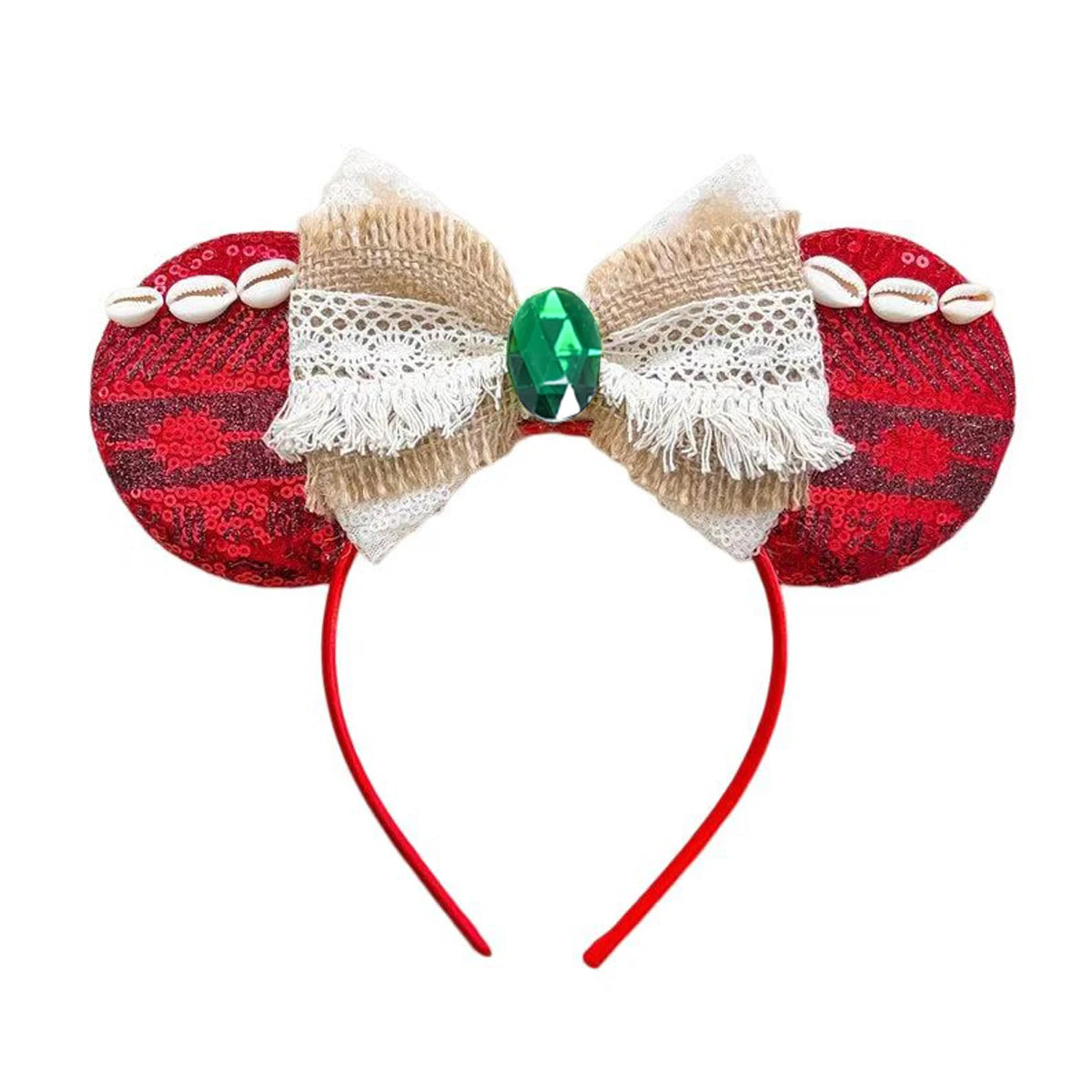 Mouse Ears Sequin Bow Cosplay Headband for Women & Adults