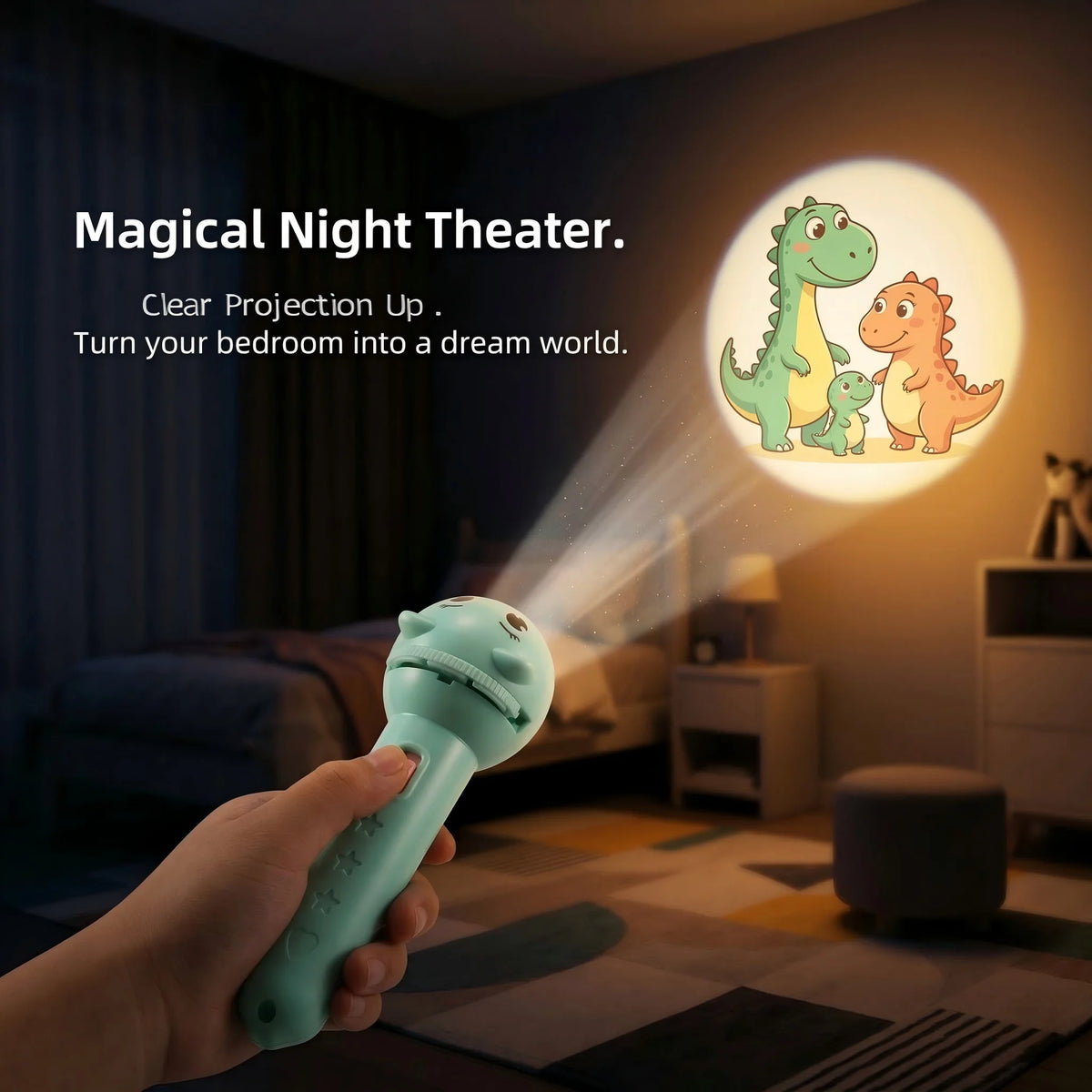 Children's Glowing Flashlight Projector Toy Baby Sleep Story Book Early Education Lighting Holiday Christmas Gift