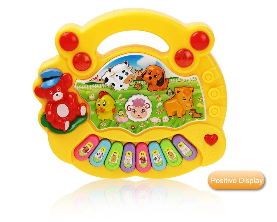 Kids Cartoon Piano Keyboard with Animal Sounds & Flashing Lights