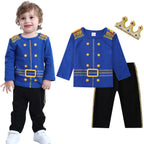 Todder Boys Prince Charming Costume Halloween Fireman Clothes Infant Photography Clothing Baby Carnival Cosplay Striped Prisoner