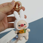 Cute Rabbit Crochet Keychain Handmade Bunny Bag Charm