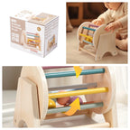 Baby Wooden Hand Bell Rattle Montessori Sensory Grasp & Teething Toy