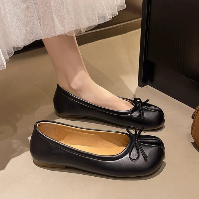Summer Women's Bowknot Flat Tabi Ninja Shoes Pig Toe Slippers Lazy Person Horse Hoof Shoes Women Split Toe Mocassines Loafers