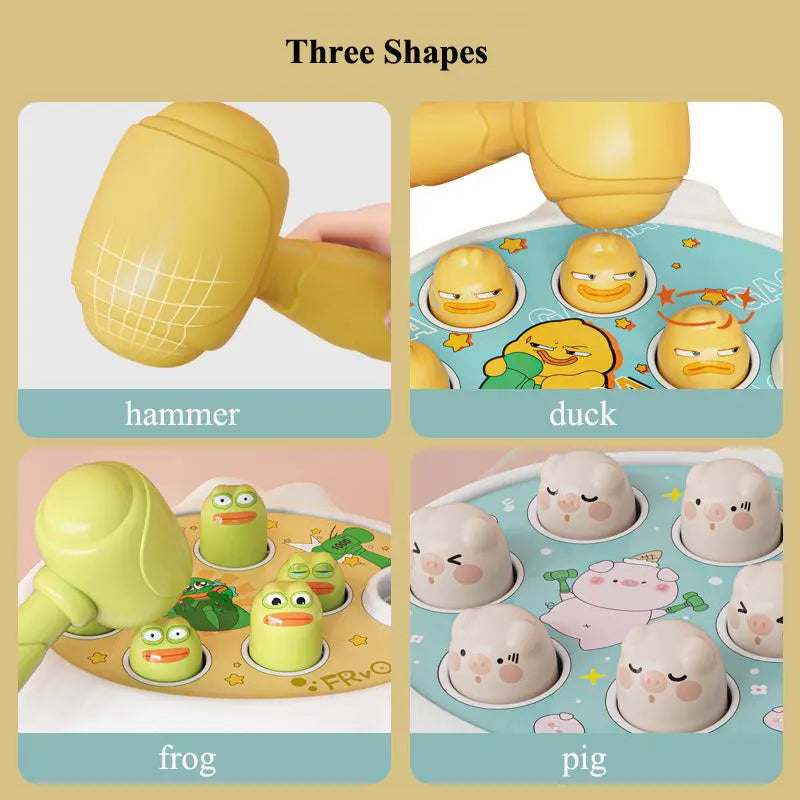 Montessori Duck Frog Pig Hammer Puzzle Toy for Toddlers